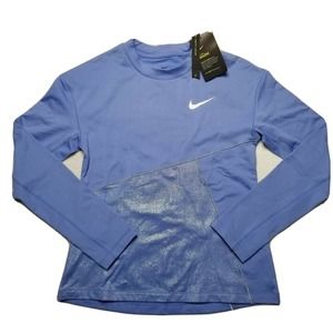 Nike Pro Warm Girl's Sz Large Royal Pulse Long Sleeve Training Shirt CU8446 478